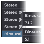 Stereo, Immersive & Binaural Outputs